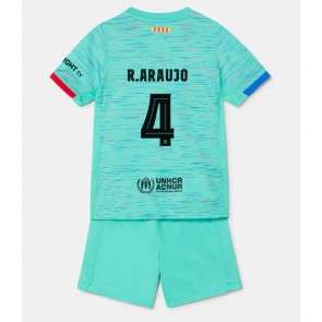 Barcelona Ronald Araujo #4 Tredje trøje Børn 2023-24 Kort ærmer (+ korte bukser)